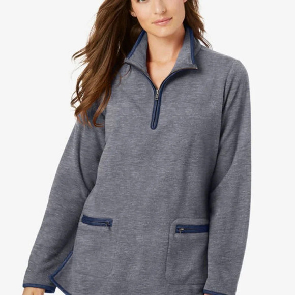 0017. NWTs ~ Mock Neck ~ 1/4 - Zippered ~ Microfleece Pullover ~ So Comfy!! - Picture 1 of 4